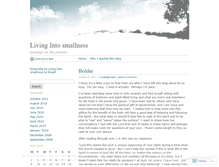 Tablet Screenshot of livingintosmallness.wordpress.com