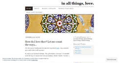 Desktop Screenshot of inallthingslove.wordpress.com