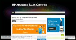 Desktop Screenshot of hpadvancedsalescertified.wordpress.com