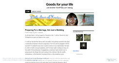 Desktop Screenshot of goodsforlife.wordpress.com