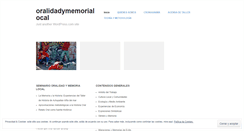 Desktop Screenshot of oralidadymemorialocal.wordpress.com