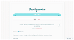 Desktop Screenshot of developerview.wordpress.com