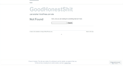 Desktop Screenshot of goodhonestshit.wordpress.com