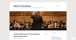 Desktop Screenshot of beforethedownbeat.wordpress.com