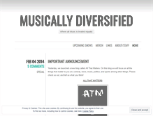 Tablet Screenshot of musicallydiversified.wordpress.com