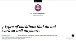 Desktop Screenshot of getbacklinks4all.wordpress.com