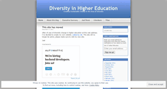 Desktop Screenshot of diversitychangeinhighered.wordpress.com