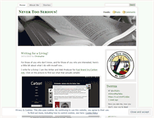 Tablet Screenshot of nevertooserious.wordpress.com