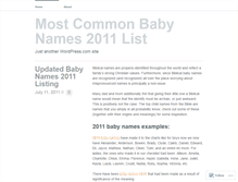 Tablet Screenshot of 2011babynames92.wordpress.com