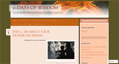 Desktop Screenshot of 31daysofwisdom.wordpress.com