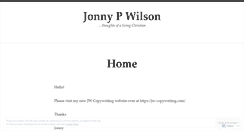 Desktop Screenshot of jonnypwilson.wordpress.com