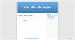 Desktop Screenshot of allahistheonlylawgiver.wordpress.com