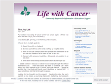 Tablet Screenshot of lifewithcancer.wordpress.com