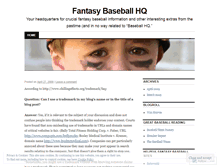 Tablet Screenshot of fantasybaseballhq.wordpress.com