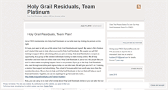 Desktop Screenshot of holygrailofresiduals.wordpress.com