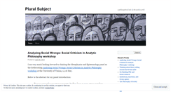 Desktop Screenshot of pluralsubject.wordpress.com