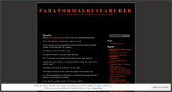 Desktop Screenshot of paranormalresearcher.wordpress.com