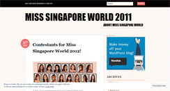 Desktop Screenshot of misssingaporeworld.wordpress.com
