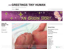 Tablet Screenshot of greetingstinyhuman.wordpress.com