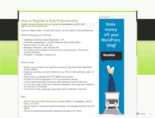 Tablet Screenshot of businessregistration.wordpress.com