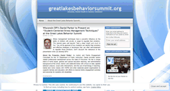 Desktop Screenshot of greatlakesbehaviorsummit.wordpress.com