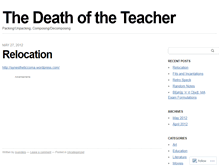 Tablet Screenshot of deathoftheteacher.wordpress.com