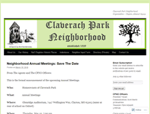 Tablet Screenshot of claverachparkneighborhood.wordpress.com