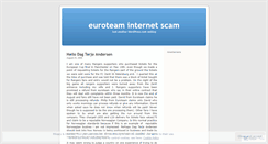 Desktop Screenshot of euroteaminternetscam.wordpress.com