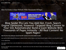 Tablet Screenshot of blogspiderpro.wordpress.com
