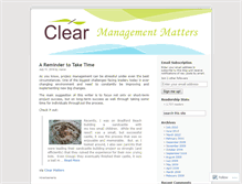 Tablet Screenshot of clearmanagementmatters.wordpress.com