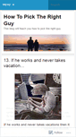 Mobile Screenshot of howtopicktherightguy.wordpress.com