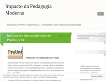 Tablet Screenshot of impactodapedagogiamoderna.wordpress.com