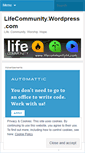 Mobile Screenshot of lifecommunity.wordpress.com