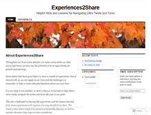 Tablet Screenshot of experiences2share.wordpress.com