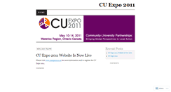 Desktop Screenshot of cuexpo2011.wordpress.com