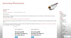 Desktop Screenshot of answeringmissionaries.wordpress.com