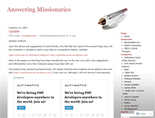 Tablet Screenshot of answeringmissionaries.wordpress.com