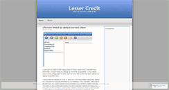 Desktop Screenshot of lessercredit.wordpress.com
