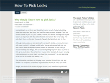 Tablet Screenshot of howtopicklocks.wordpress.com