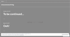 Desktop Screenshot of einscommanull.wordpress.com