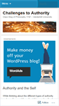 Mobile Screenshot of challengestoauthority.wordpress.com