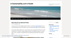 Desktop Screenshot of insustainabilityandinhealth.wordpress.com