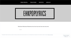 Desktop Screenshot of ehkpoplyrics.wordpress.com