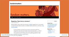 Desktop Screenshot of fandommatters.wordpress.com