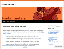 Tablet Screenshot of fandommatters.wordpress.com
