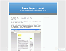 Tablet Screenshot of ideasdepartment.wordpress.com