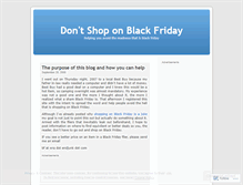 Tablet Screenshot of dontshoponblackfriday.wordpress.com