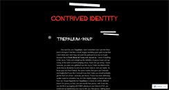 Desktop Screenshot of contrivedidentity.wordpress.com