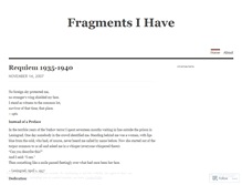 Tablet Screenshot of fragmentsihave.wordpress.com