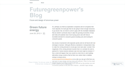 Desktop Screenshot of futuregreenpower.wordpress.com